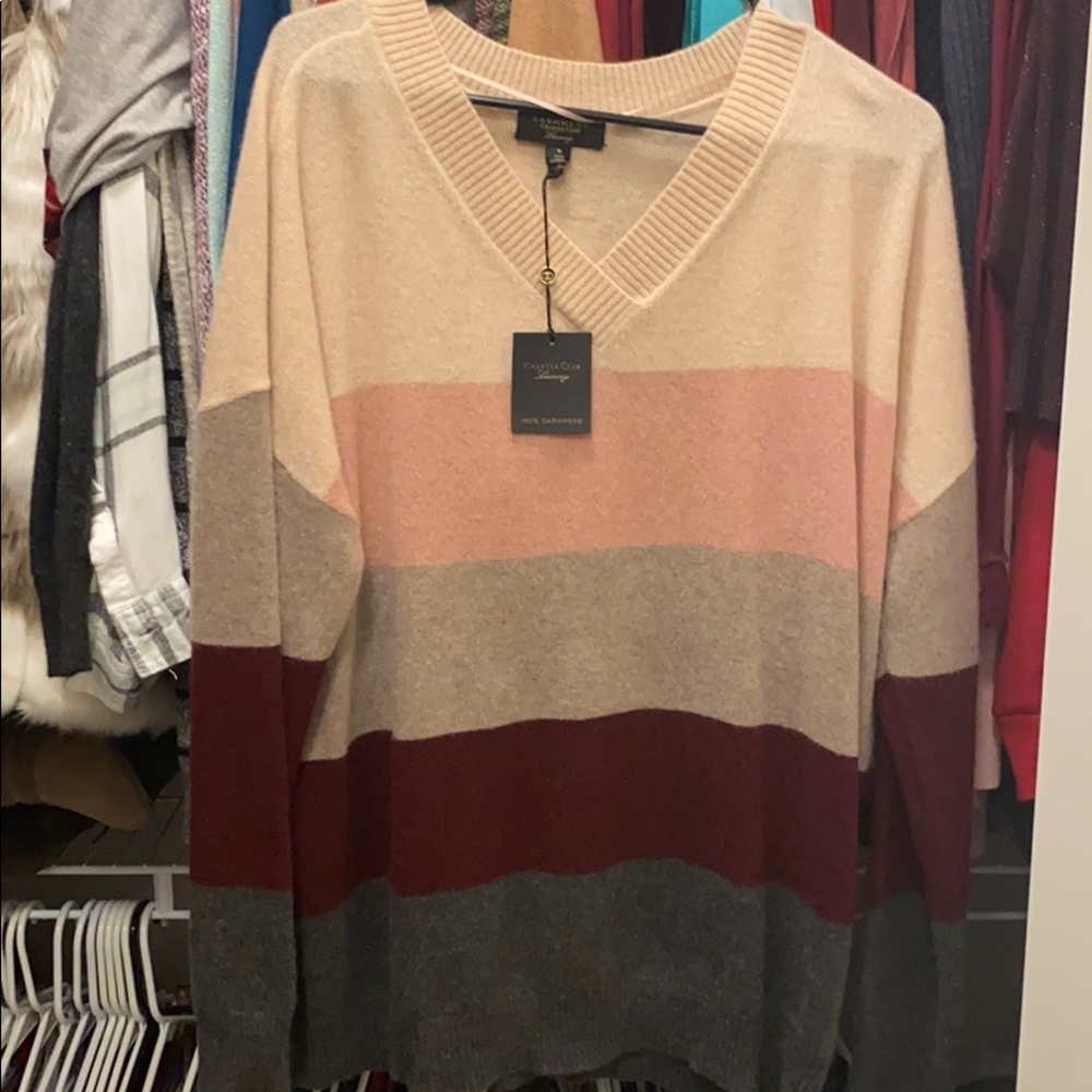 Multi colored cashmere sweater NWT